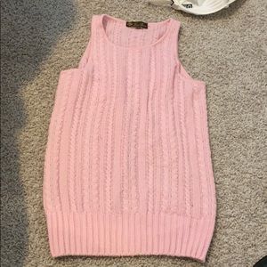Lori Piana pink sleeveless cashmere sweater